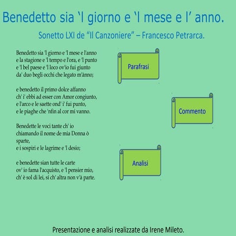 Benedetto sia 'giorno, 'l mese e l'anno | PPT