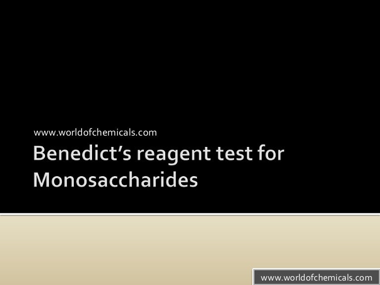 Benedict’s reagent test for monosaccharides