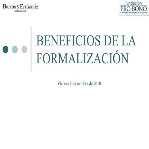 Beneficios de la formalización