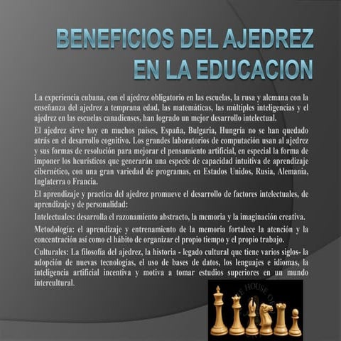 Beneficios del ajedrez en la educacion pdf | PPTX