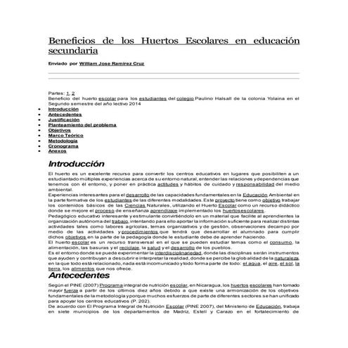 Beneficios de los huertos escolares en educación secundaria