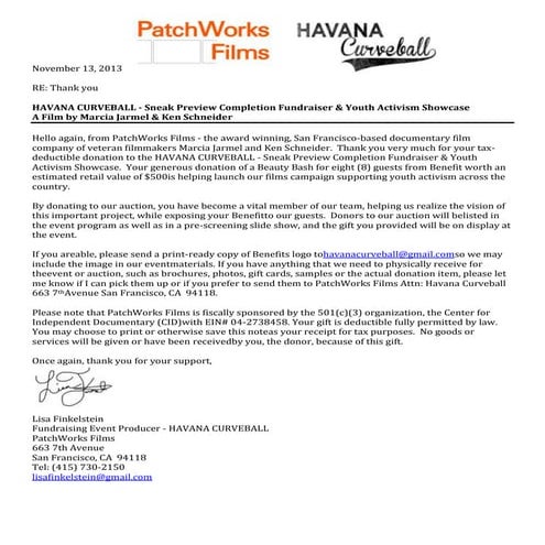 Benefit patch worksfilms_havana.curveball_donation_thank.you