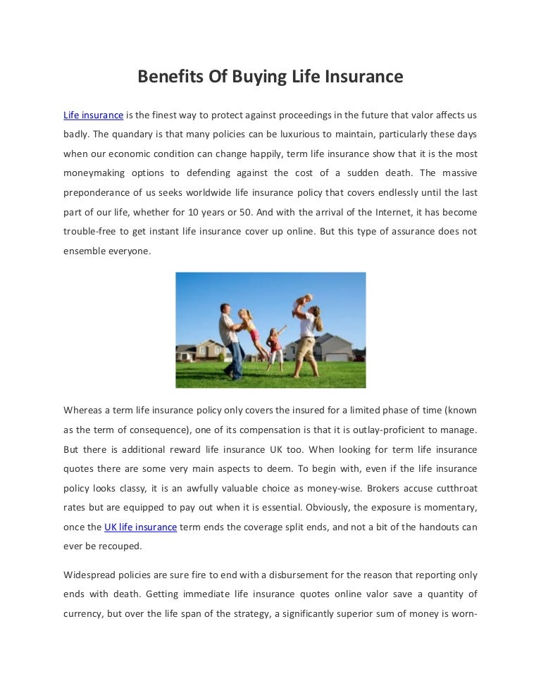 Benefits Of Buying Life Insurance