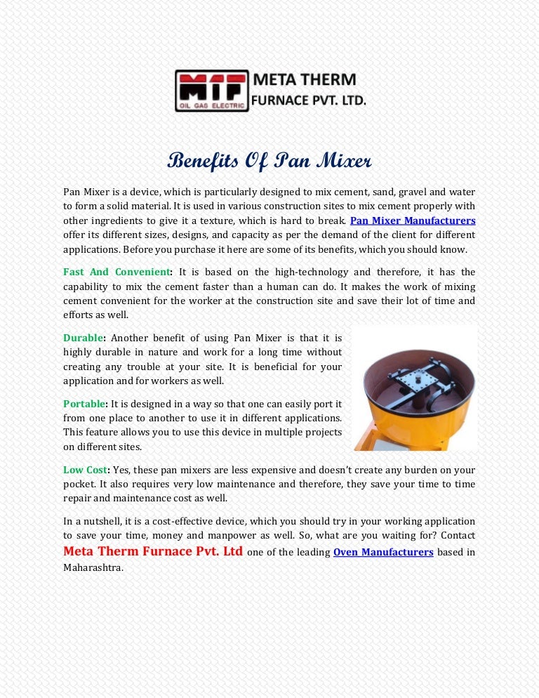 Pan Mixer Manufacturers