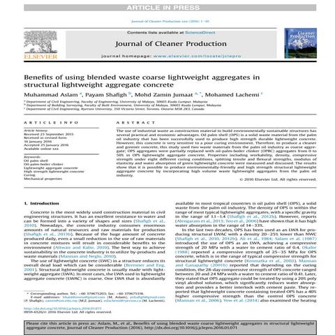 Benefits of using blended waste coarse lightweight aggregates in structural l...