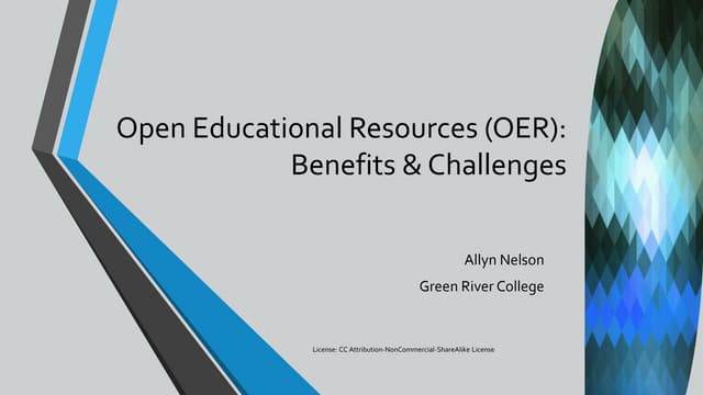Benefits and challenges of open educational resources