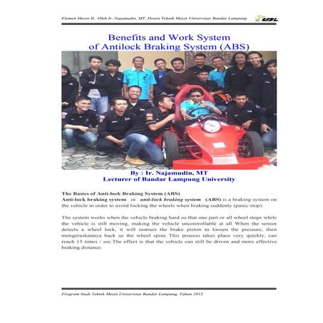 Benefits and work system  of antilock braking system