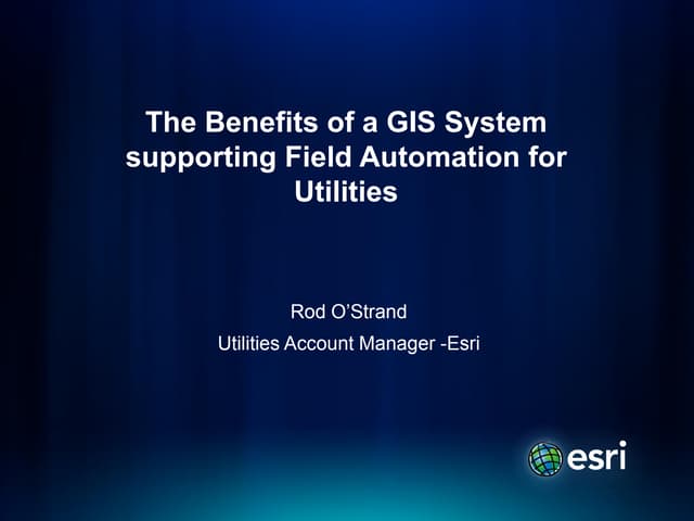 Hawaii Pacific GIS Conference 2012: GIS for Utilities II - Benefits of a GIS ...