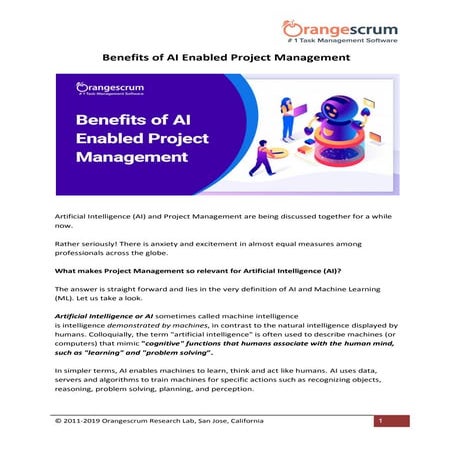 Benefits of ai enabled project management