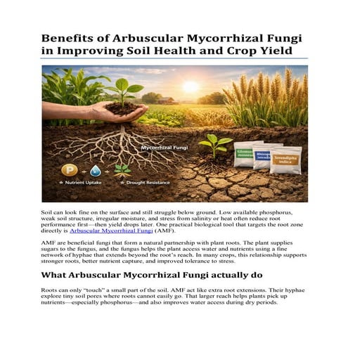 Benefits of Arbuscular Mycorrhizal Fungi in Improving Soil Health and ...