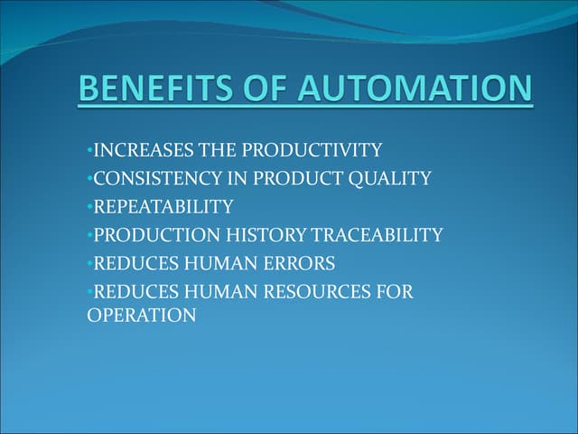 Benefits of Industrial automation