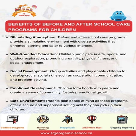 Benefits of Before and After School Care Programs for Children | PPTX