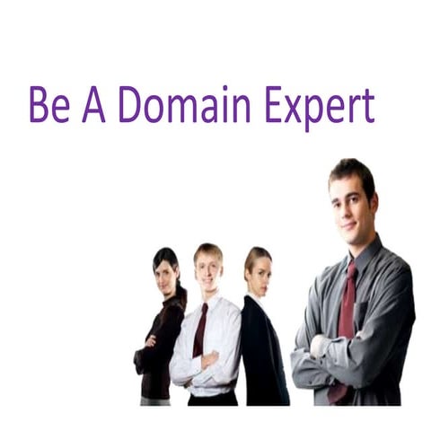 Benefits of being a domain expert