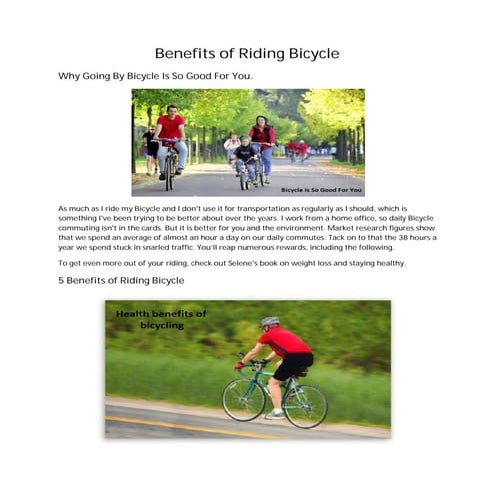Benefits of bicycling (1)