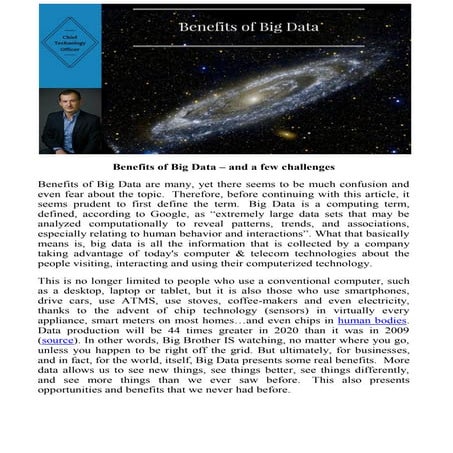 Benefits of big data