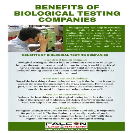 Benefits of Biological Testing Companies 