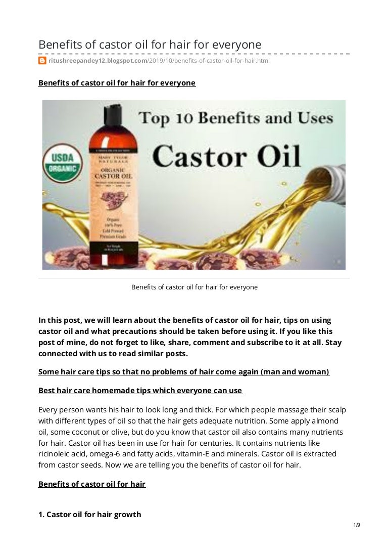Benefits of castor oil for hair for everyone