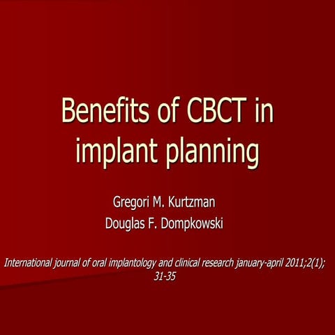 Benefits of cbct in implant planning