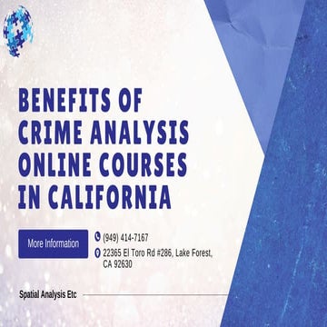 Benefits of Crime Analysis Online Courses in California | PDF