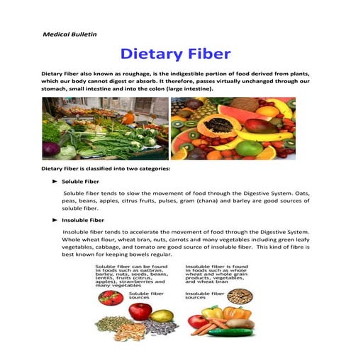 Benefits of dietary fiber