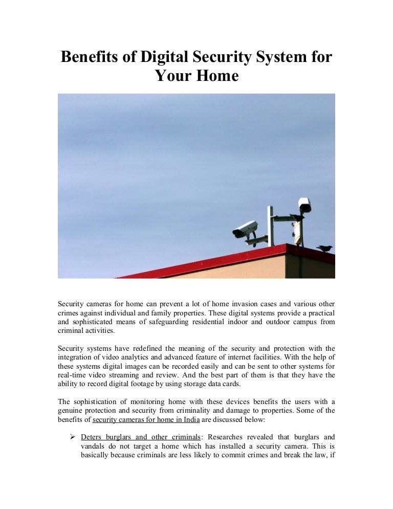 Benefits of Digital Security System for Your Home