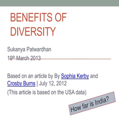 Benefits of diversity