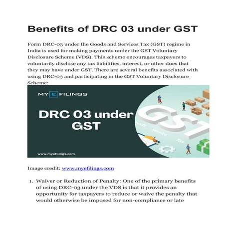 Benefits of DRC 03 under GST.pdf