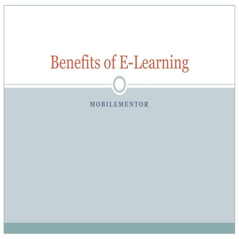 Benefits of E-Learning
