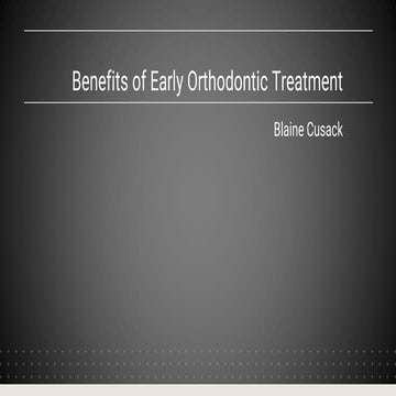 Benefits of Early Orthodontic Treatment