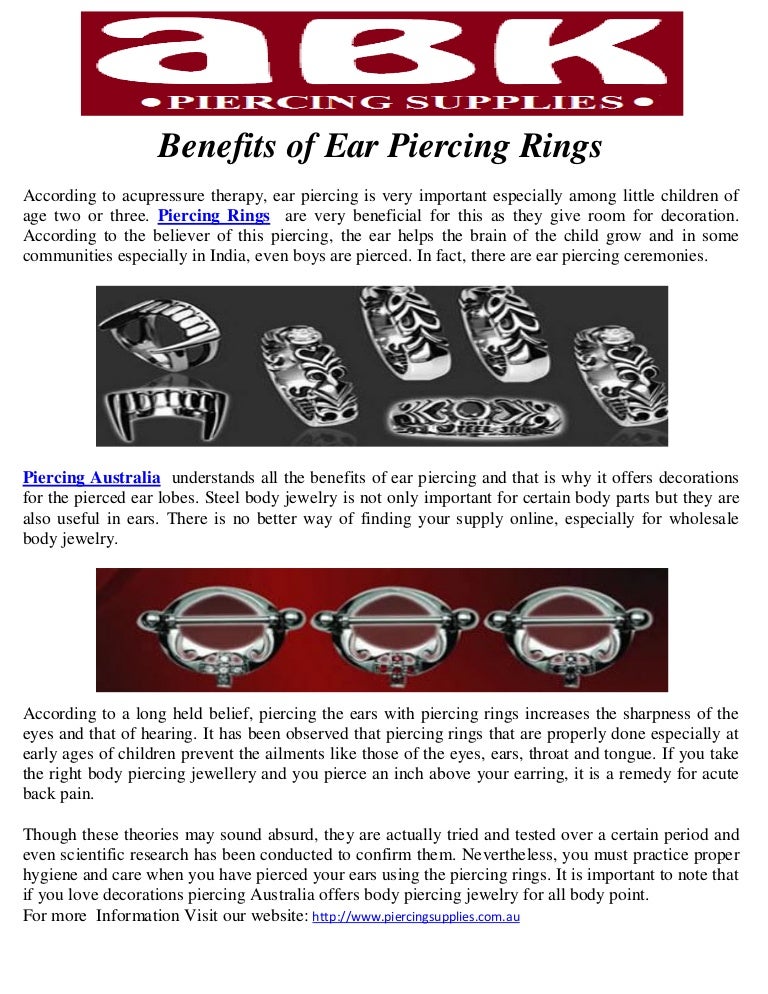 Benefits of ear piercing rings