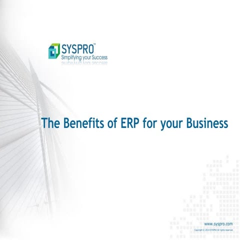 Benefits of an ERP system for your business.