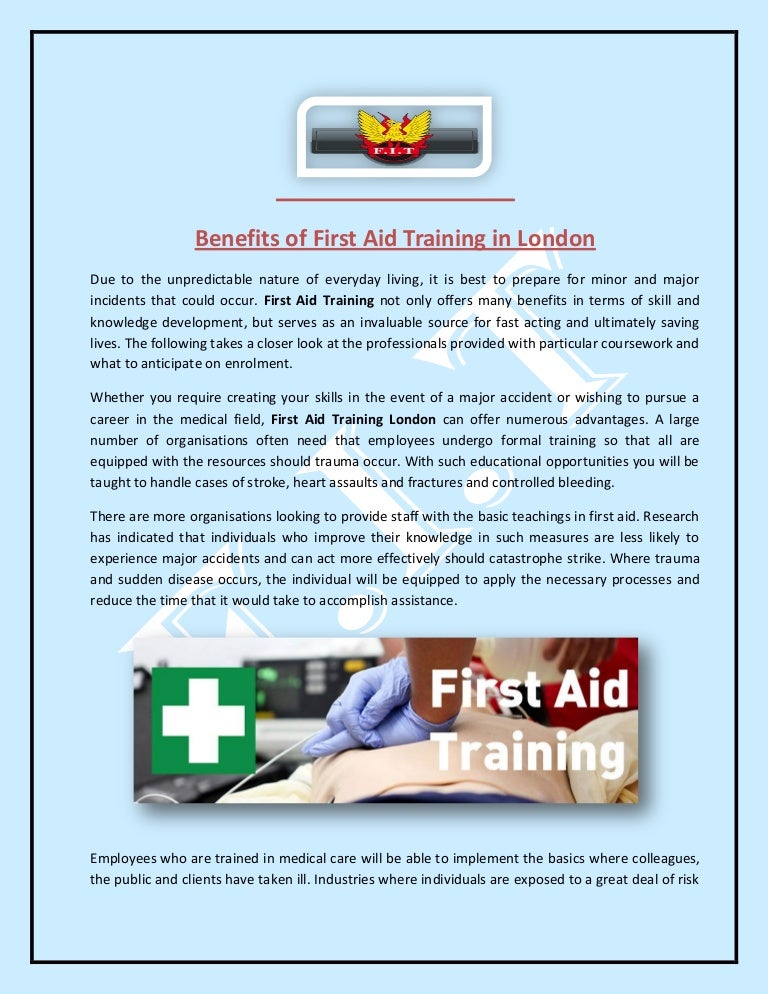 Benefits of First Aid Training in London