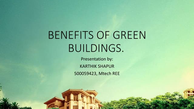Benefits of green buildings