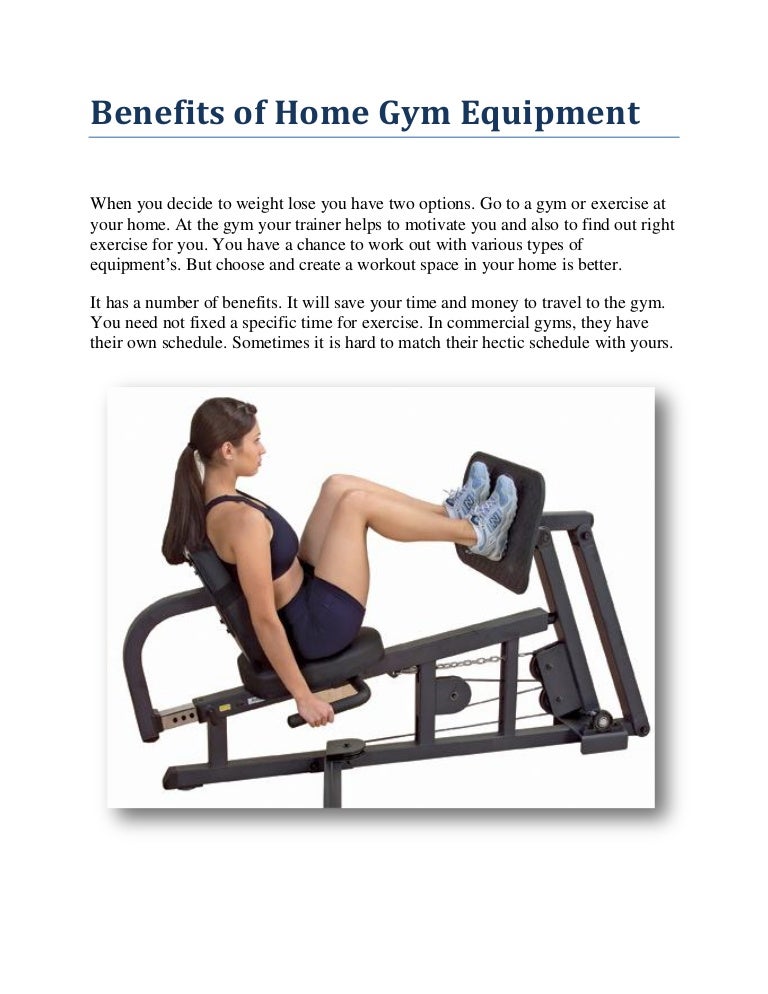 Benefits of home gym equipment