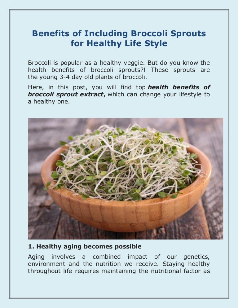 Benefits of Including Broccoli Sprouts for Healthy Life Style