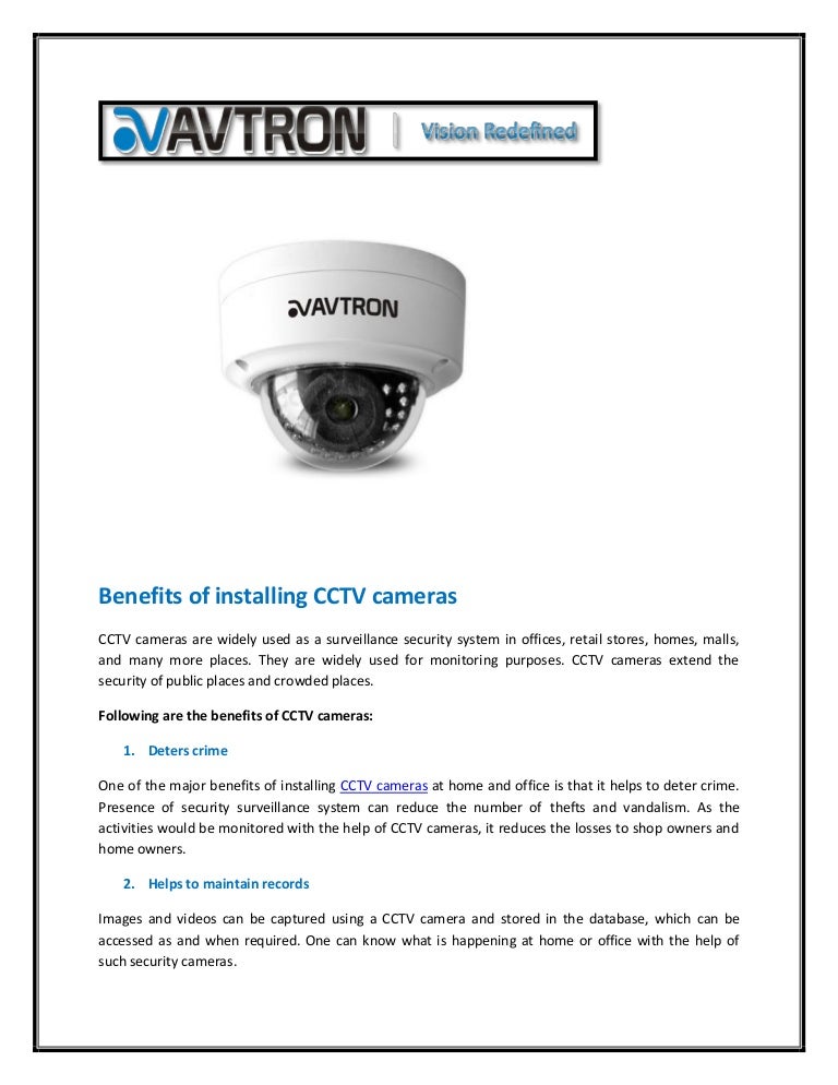 Benefits Of Installing Cctv Cameras