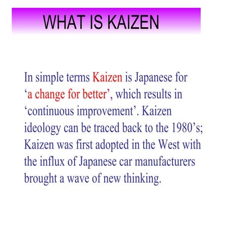 Benefits of kaizen
