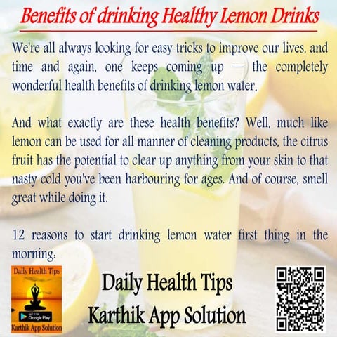 Benefits of Drinking Health Lemon Drinks 