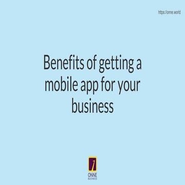 Benefits of mobile app for business | PPTX