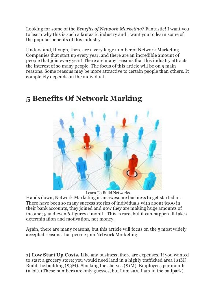 Benefits of Network Marketing
