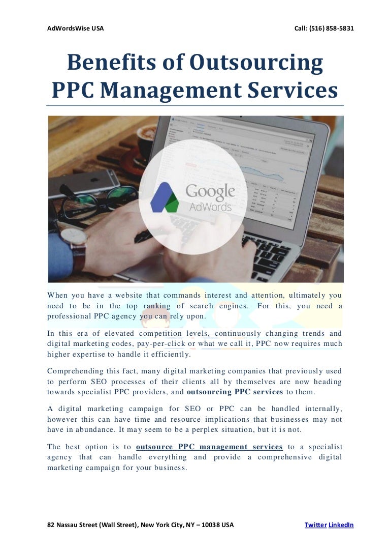 Benefits of outsourcing ppc management services