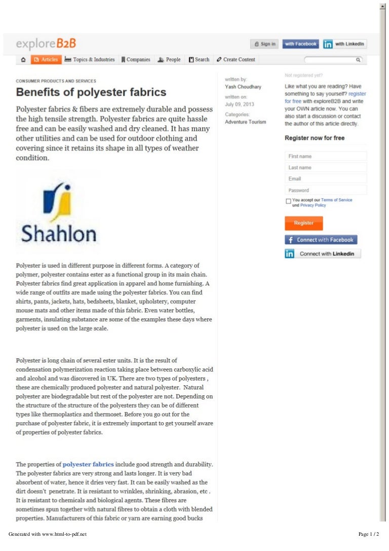 Benefits of polyester fabrics