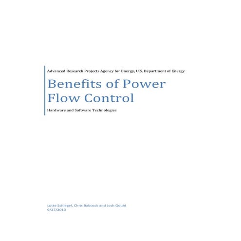 Benefits of power flow control