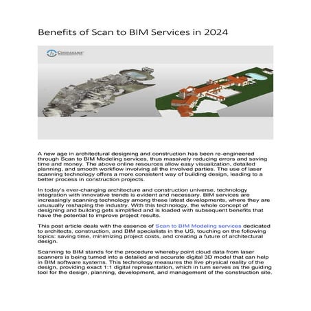 Benefits of Scan to BIM Services in 2024 | PDF