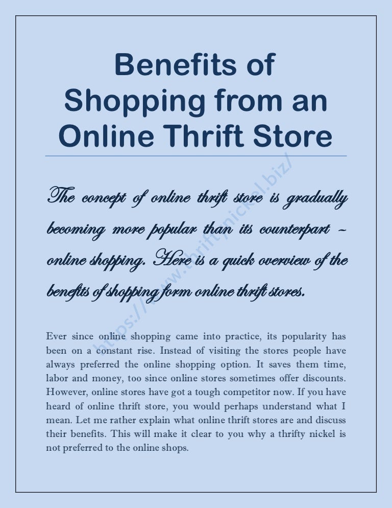 Benefits of shopping from an online thrift store