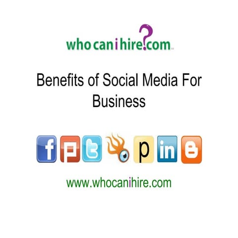 Benefits of Social Media for Business 