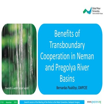 Benefits of Transboundary Cooperation in Neman and Pregolya River Basins