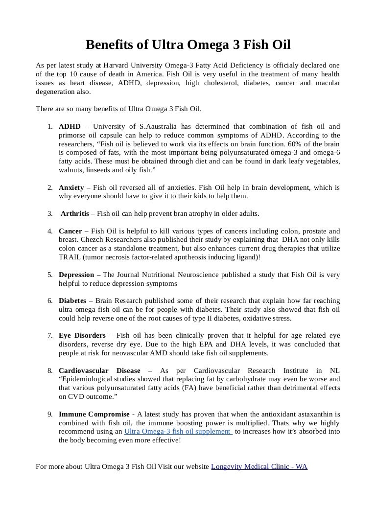 Benefits of ultra omega 3 fish oil