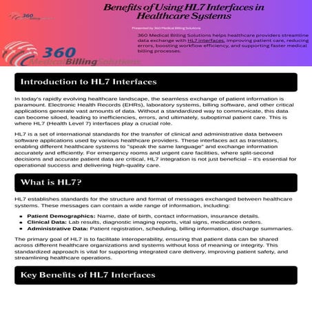 Benefits of Using HL7 Interfaces in Healthcare Systems for Improved ...