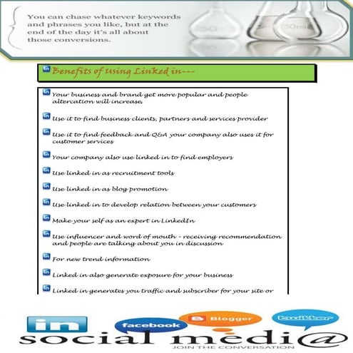 Benefits of using linked in